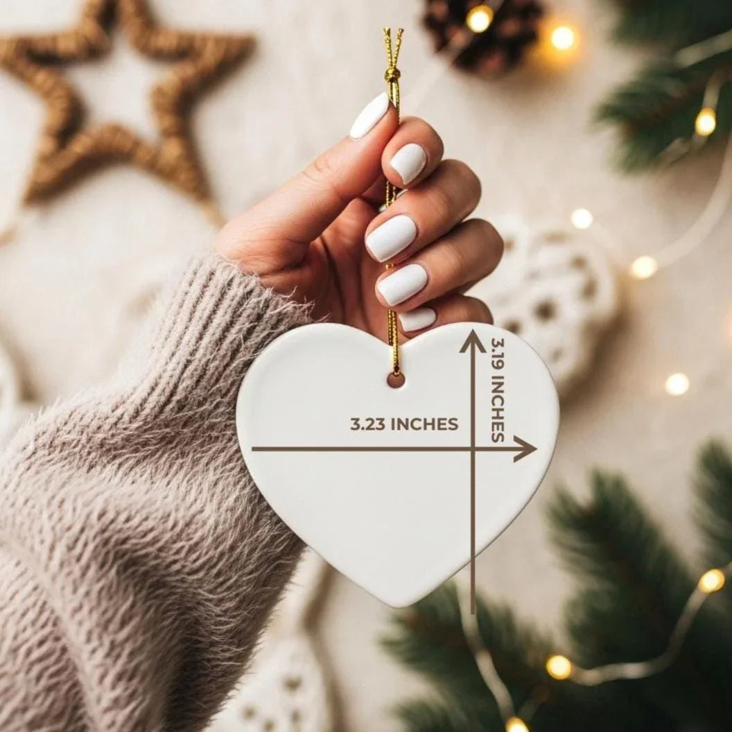 Handcrafted Ceramic Heart Bauble: First Christmas Together Keepsake