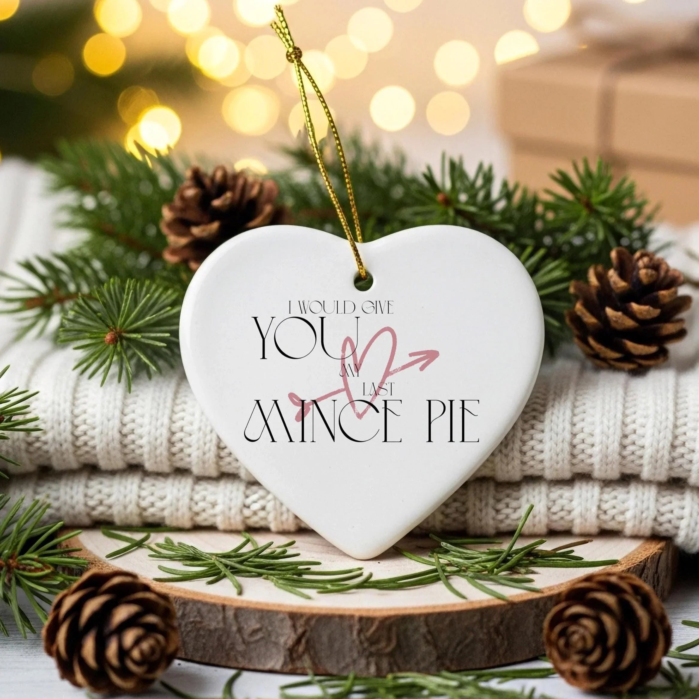 Ceramic Heart Newlywed Gift: Couples Keepsake, Xmas Tree Decor