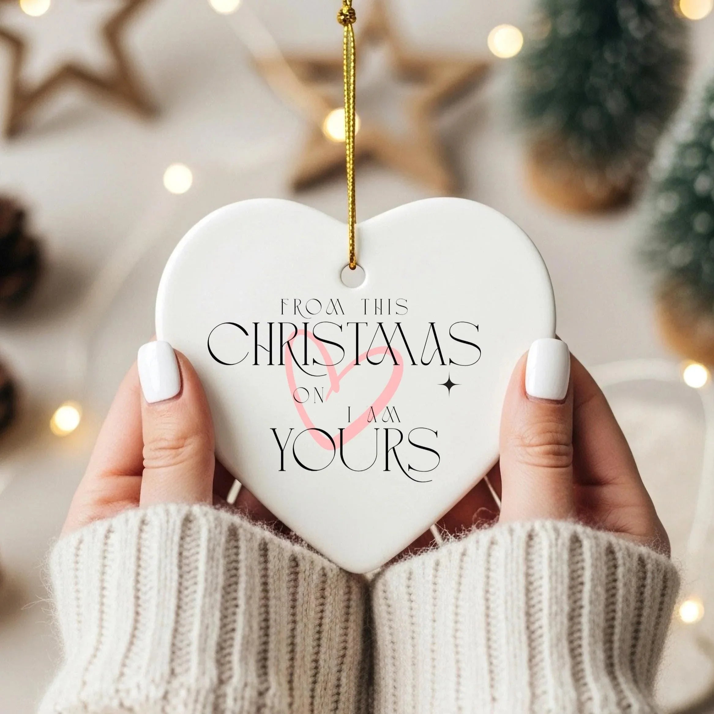 Handcrafted Ceramic Heart Bauble: First Christmas Together Keepsake
