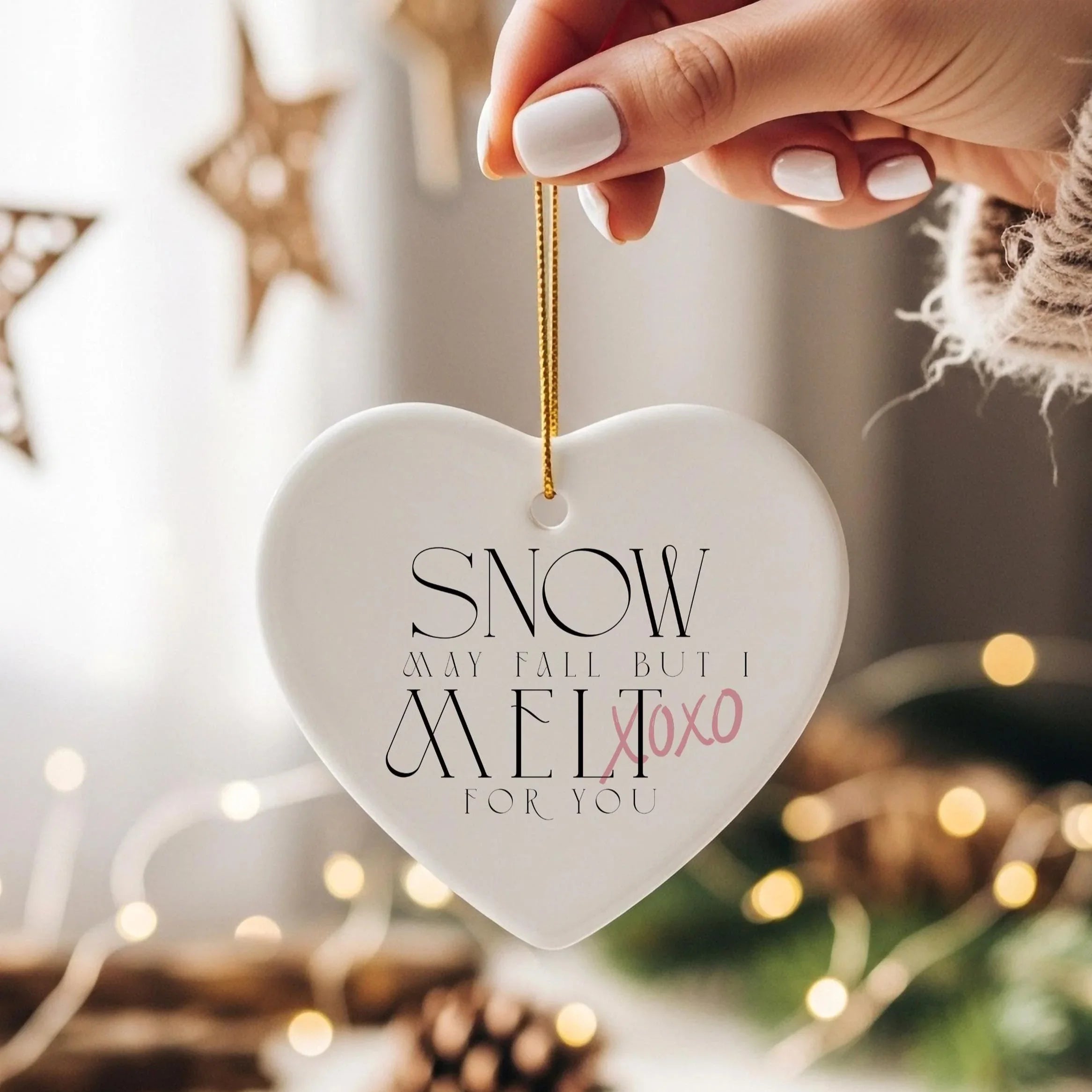 Ceramic Heart Christmas Bauble: First Christmas Together Gift
