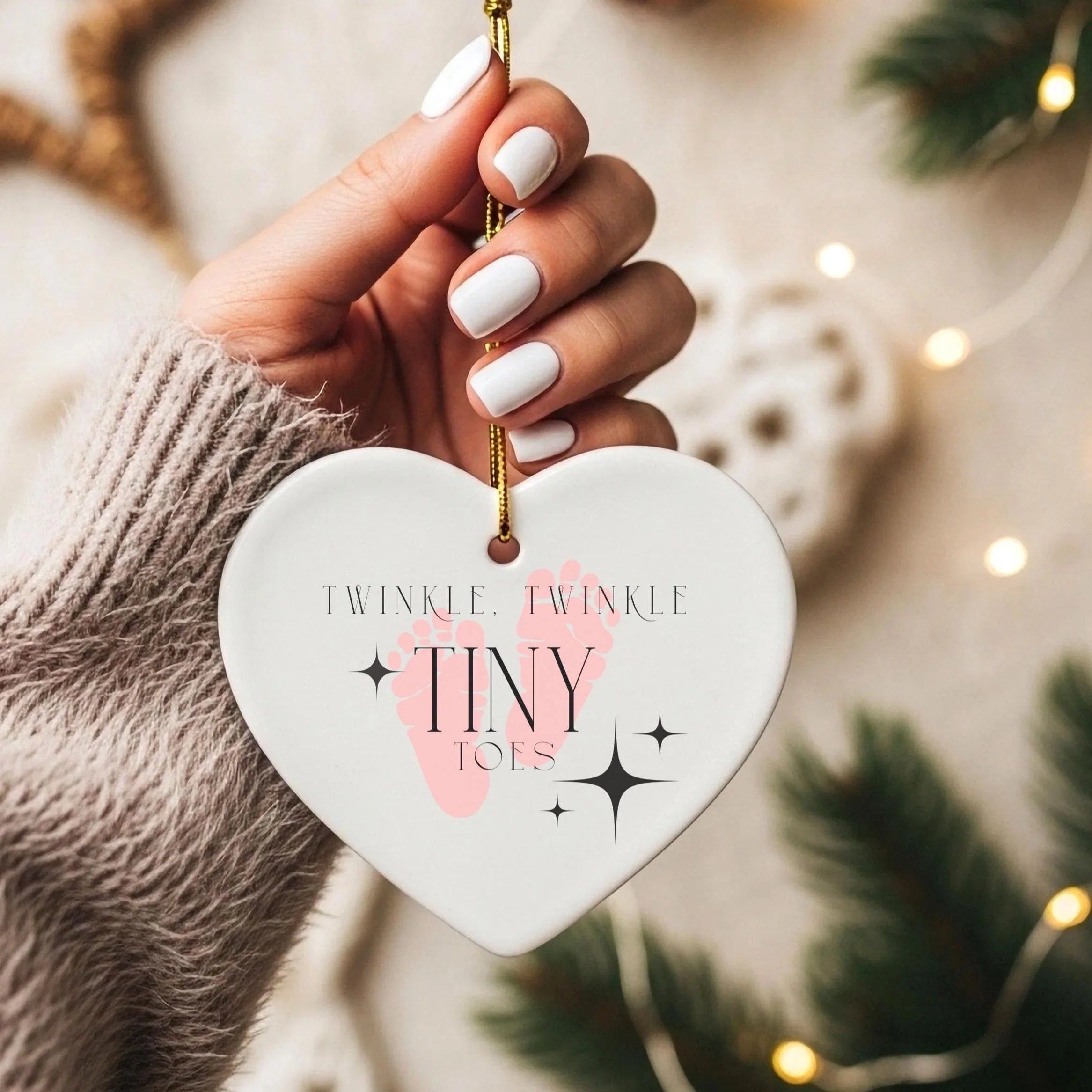 Ceramic Heart Christmas Ornament: First Family Xmas Keepsake