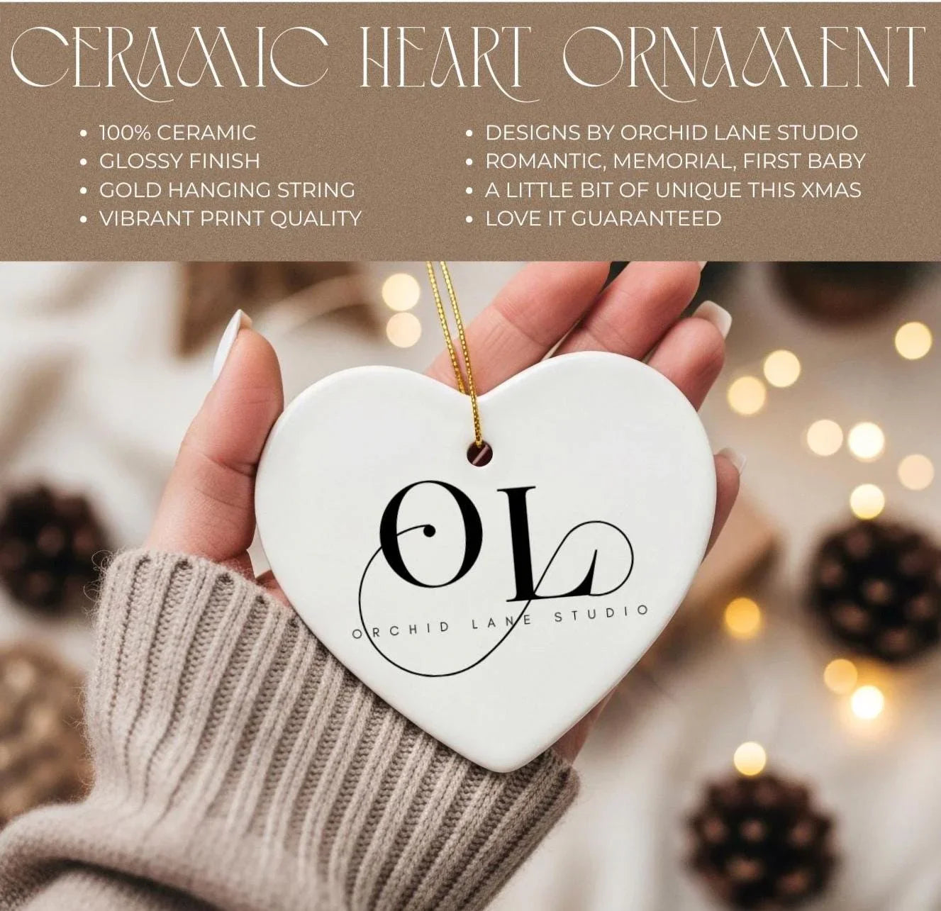 Ceramic Heart Christmas Bauble: First Christmas Together Gift