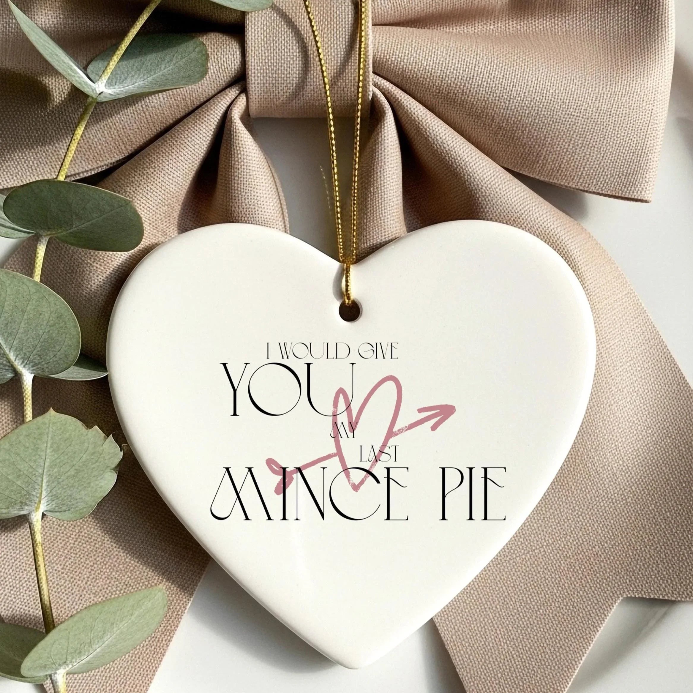 Ceramic Heart Newlywed Gift: Couples Keepsake, Xmas Tree Decor