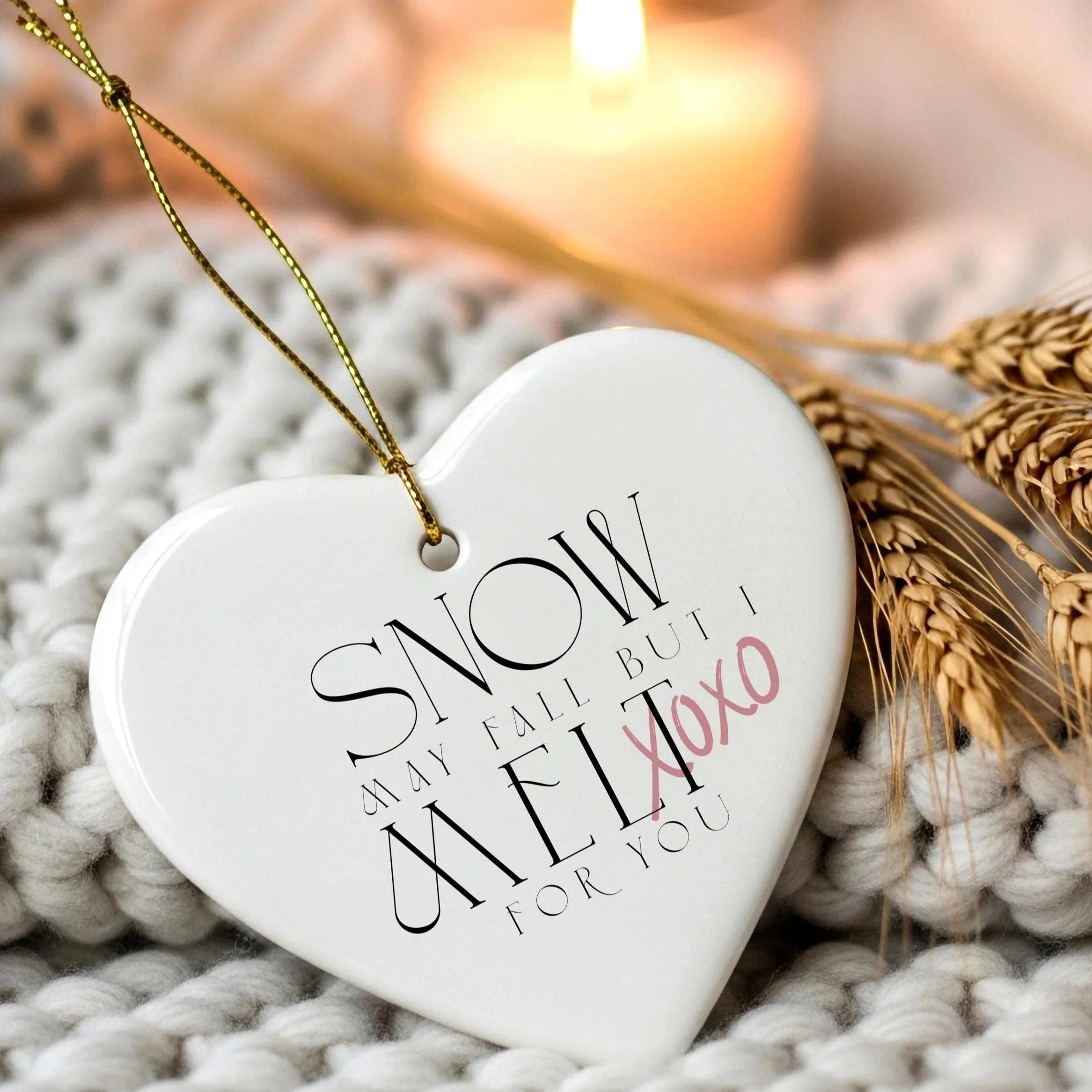 Ceramic Heart Christmas Bauble: First Christmas Together Gift