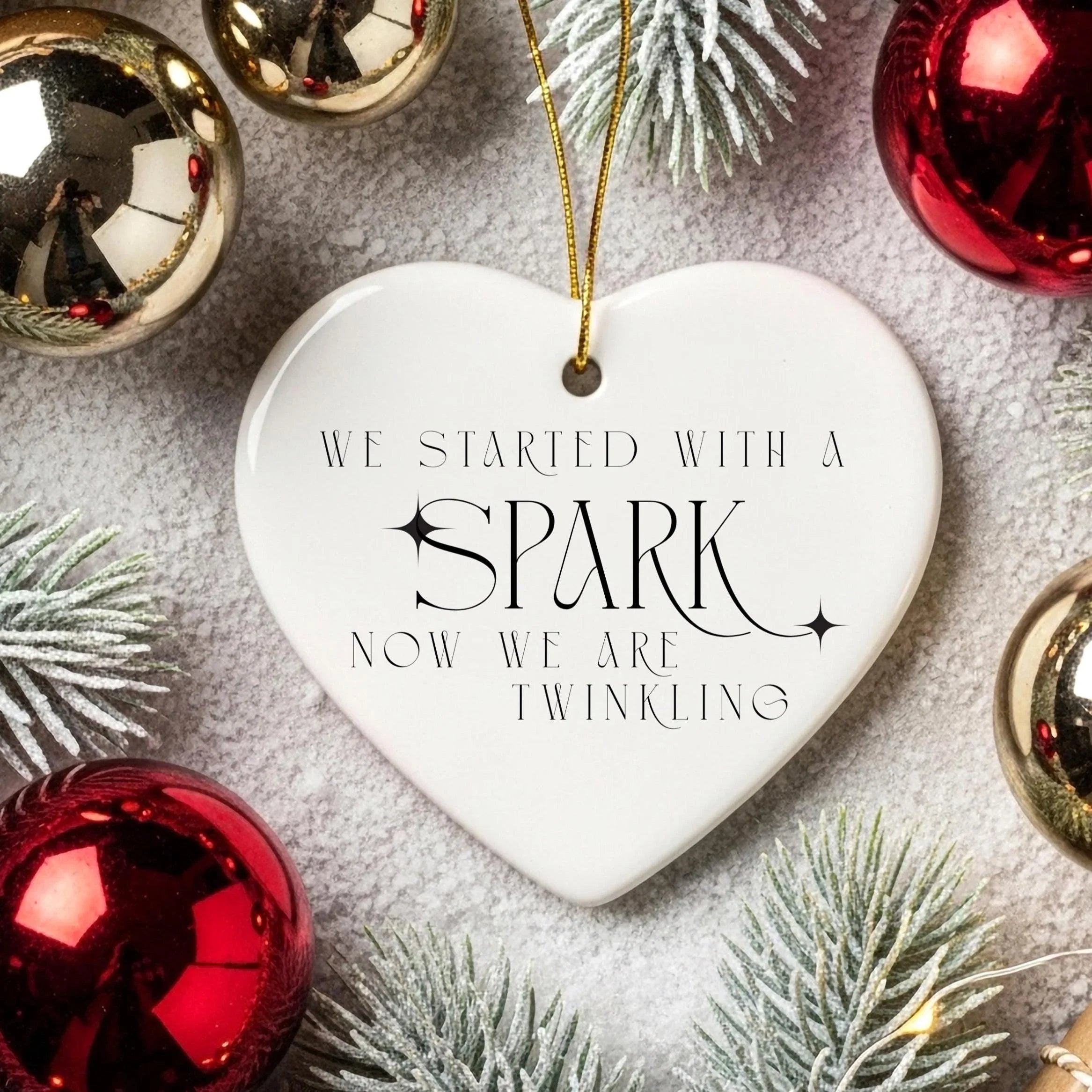 Heart Ceramic Christmas Ornament: Romantic Keepsake for Couples