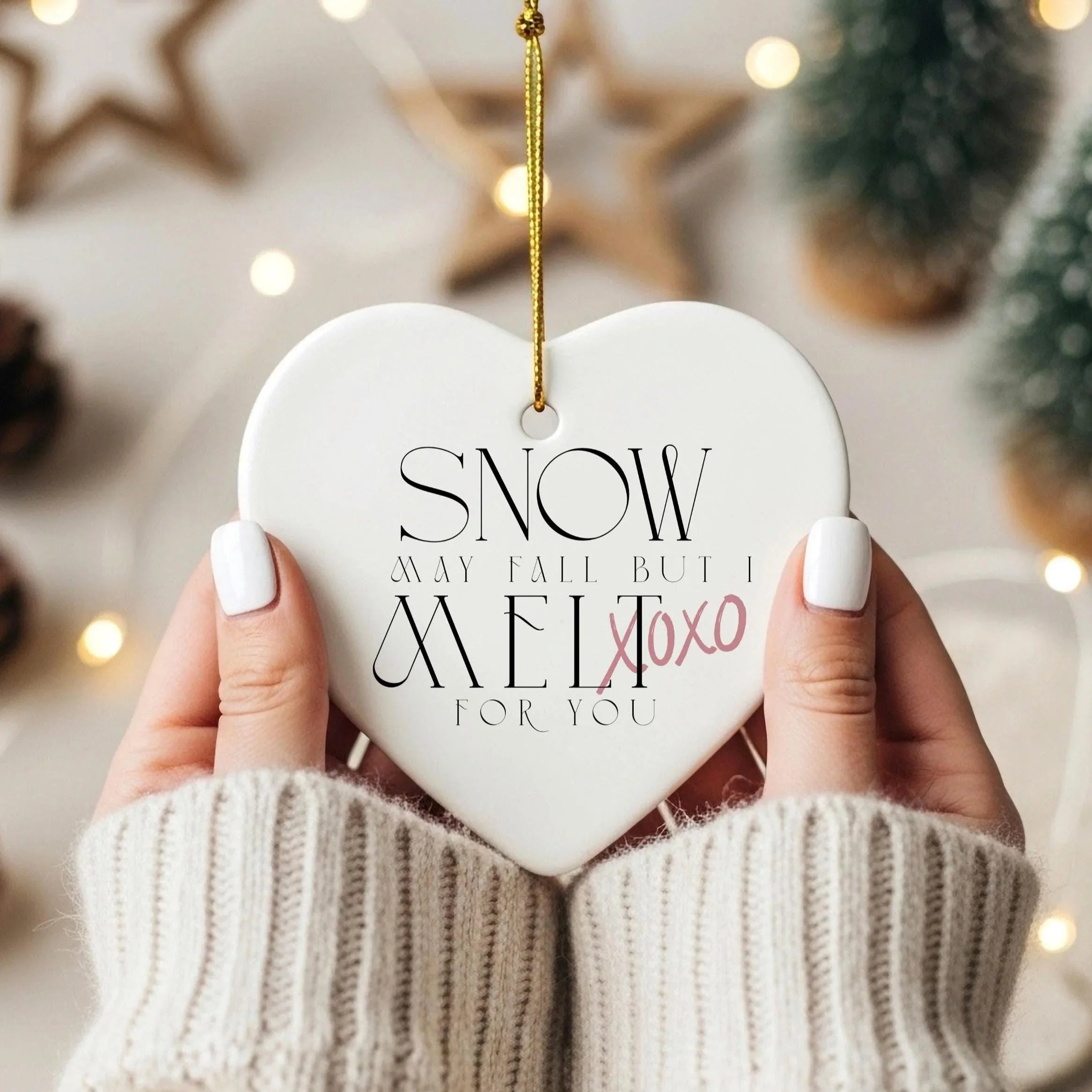 Ceramic Heart Christmas Bauble: First Christmas Together Gift