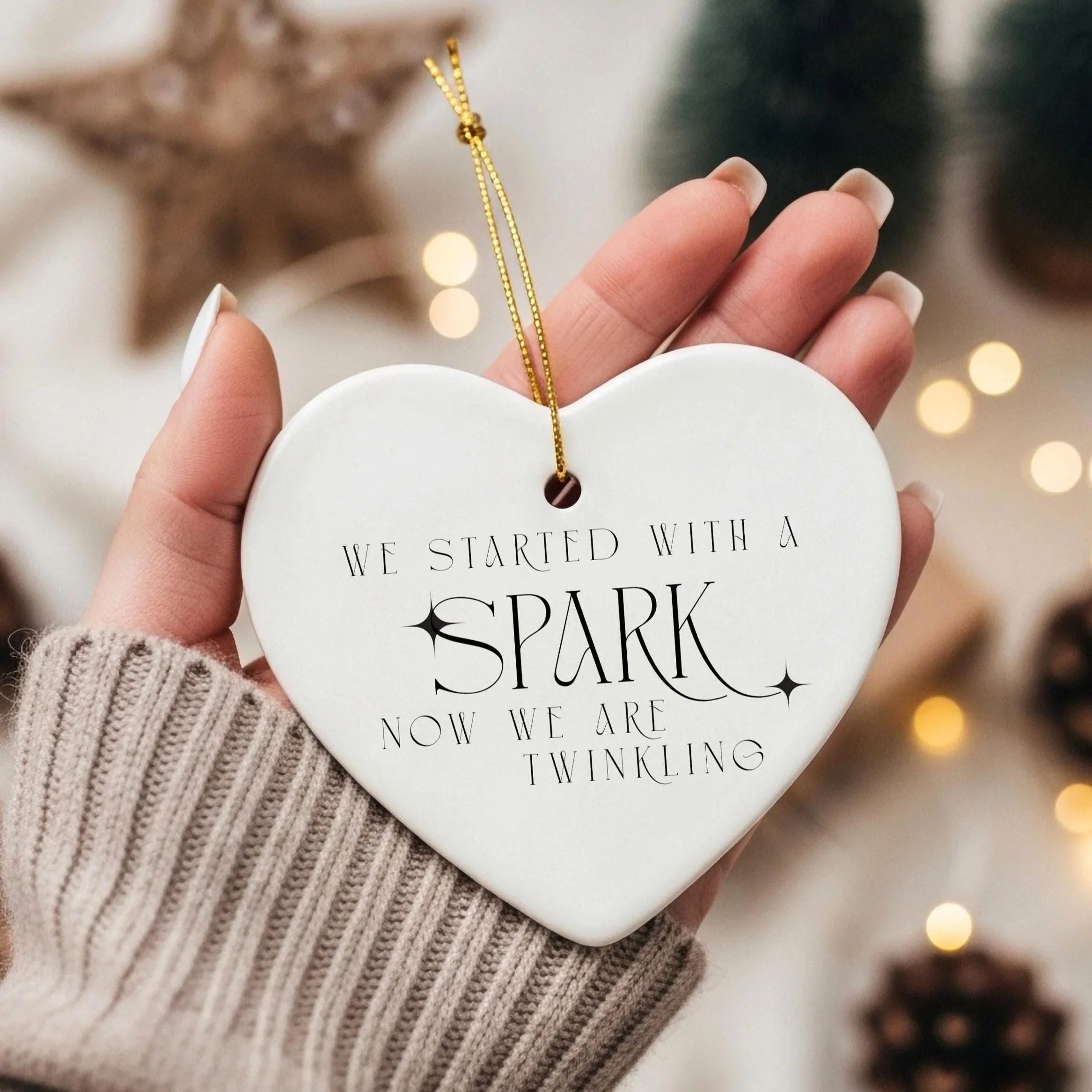 Heart Ceramic Christmas Ornament: Romantic Keepsake for Couples